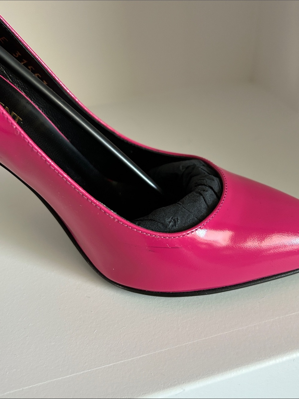 Saint Laurent Paris Shiny Leather Paris Pumps 105mm | Fuchsia Pink | EU 36 | Box - Picture 12 of 16